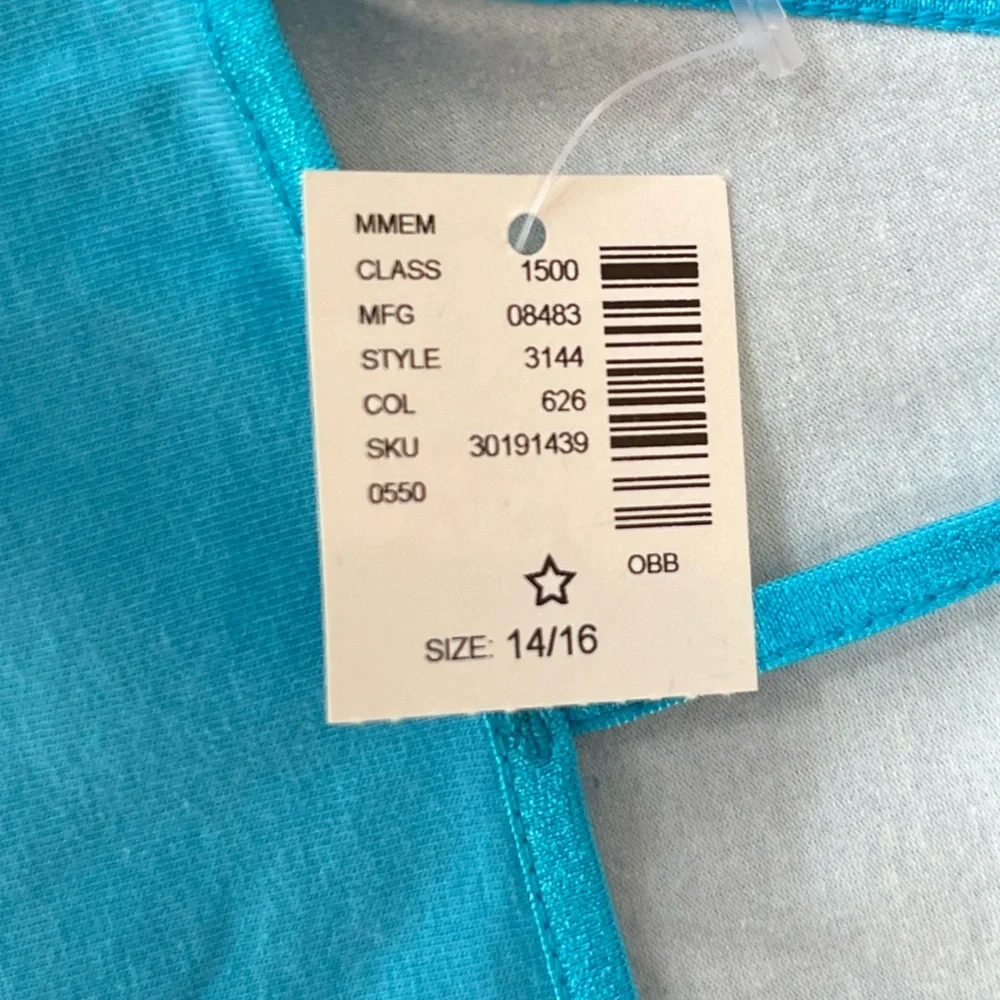 ⭐️NWT - Justice - Teal Spaghetti Strap Tank Top - Size 14/16